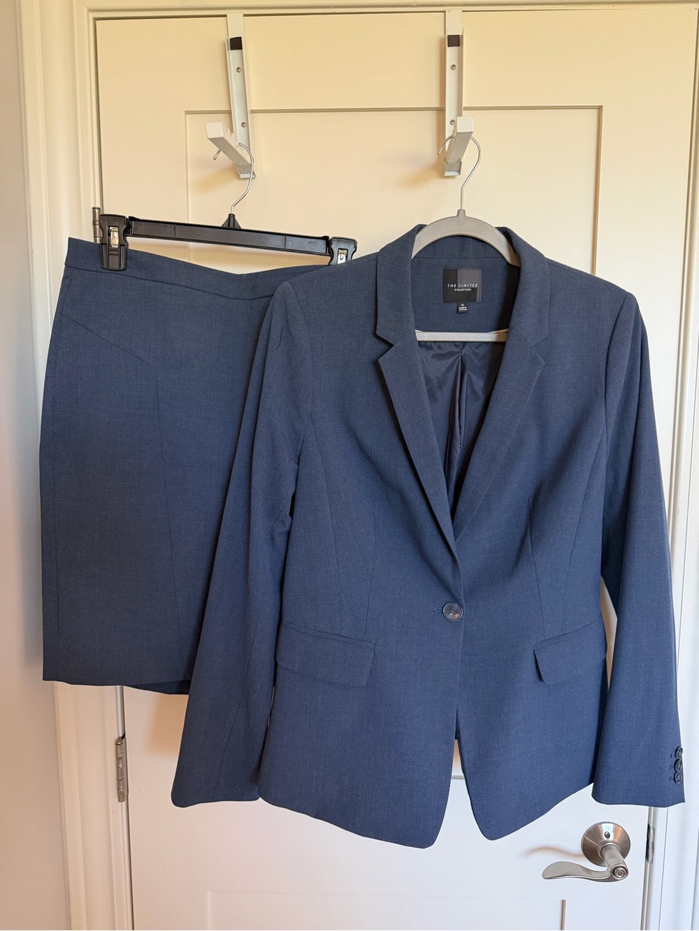 The Limited Navy Two-Piece Skirt Suit Blazer & Pencil Skirt